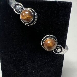 Silver plated Tigers Eye Cuff bracelet